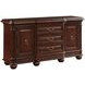 Antoinette Brown 3 Drawers 4 Glass Door Buffet and Hutch with LED lighting