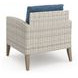 Carezza Dark Blue and Natural Upholstered 5 Piece Conversation Set