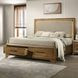 Talcott Warm Honey Brown Upholstered Storage Platform Bedroom Set with LED
