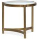 Cassidy Aged Brass and Volakas Classic Round Glass Top End Table