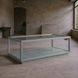 Glaze Vintage Blue Rectangular Glass Top Occassional Table Set