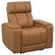 Phoenix Autumn Caramel Leather Zero Gravity Power Recliner with LED and USB Charging