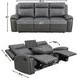 Gaston Gray 88" Manual Reclining Sofa with Drop-Down Console