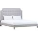 Zest Light Gray and Black King Upholstered Panel Bed with Welt Trim