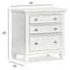 Harborwick White Dove White 3 Drawer Nightstand with USB Charging