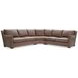 Keirnan Brown Leather 3 Piece Modular Sectional with Pillows