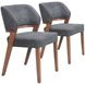 Sunobu Azure Gray And Walnut Dining Chair Set Of 2
