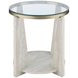 Wanda White Round Glass Top End Table
