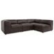 Form Espresso Brown Leather 4 Piece Signature Modular Sectional