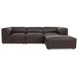 Form Espresso Brown Leather 4 Piece Lounge Modular Sectional
