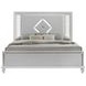 Stardust White California King Upholstered Panel Bed with LED