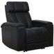 Phoenix Autumn Black Leather Zero Gravity Power Recliner with LED and USB Charging