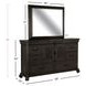 Bellamy Peppercorn 8 Drawer Dresser with Rectangular Mirror