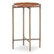 Mosaic Red and Gold Round Travertine Top Joie De Vivre Spot Table