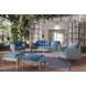 Carezza Dark Blue and Natural Upholstered 5 Piece Conversation Set