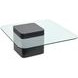 Donora Clear Glass and Obsidian Square Glass Top Cocktail Table