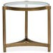 Cassidy Aged Brass and Volakas Classic Round Glass Top End Table