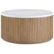 Colvin Brown and White Round Marble Top Coffee Table