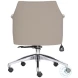 Tiemann Beige And Polished Stainless Steel Office Chair