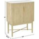 Vida Blonde 2 Door Marble Top Wine Cabinet