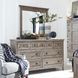 Paxton Place Dovetail Gray 7 Drawer Dresser with Rectangular Mirror