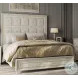 Luciana Semi Transparent Creamy White King Upholstered Panel Bed