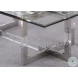 Yasmin Clear And Polished Stainless Steel Cocktail Table