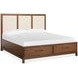 Ridgefield Russet and Cream King Upholstered Storage Panel Bed