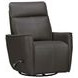 Roxy Abby Dark Gray Leather Manual Swivel Glider Recliner
