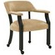 Rylie Black Captains Chair with Casters and Nailhead Trim