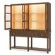 Harbor Drift Worn Saddle 4 Glass Door Display Cabinet with LED