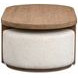 Silveroak Golden Oat and Beige Oval Lift Top Cocktail Table with 2 Upholstered Stools