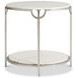 Morello Oxidized Nickel And Carrara Marble Oval Metal End Table
