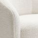 Devon White Upholstered Swivel Accent Chair