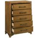 Talcott Warm Honey Brown Upholstered Storage Platform Bedroom Set with LED