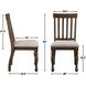 Joanna Brown Slat Back Side Chair Set of 2