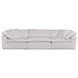 Clay Cream White Performance Fabric 3 Piece Modular Sectional with Pillows