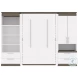Orion White And Walnut Grey 118" Full Murphy Bed And Multifunctional Storage With Drawers