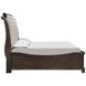 Lyndhurst Walnut and Beige King Upholstered Storage Sleigh Bed