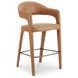 Martens Brown Leather Upholstered Bar Stool