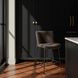 Early Dark Brown Upholstered Counter Height Stool
