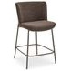 Early Dark Brown Upholstered Counter Height Stool