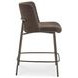 Early Dark Brown Upholstered Counter Height Stool
