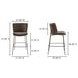 Early Dark Brown Upholstered Bar Stool