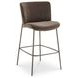Early Dark Brown Upholstered Bar Stool