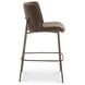 Early Dark Brown Upholstered Bar Stool