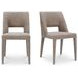 Joyce Light Brown Performance Fabric Upholstered Dining Chair Set of 2