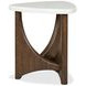 Elowen Vale Turkish Coffee and White Triangular Marble Top End Table