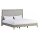 Zest Gray and Brown Queen Upholstered Panel Bed with Nailhead Trim