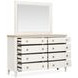 Echo Isles Sea Pearl and Driftwood 8 Drawer Dresser with Rectangular Mirror